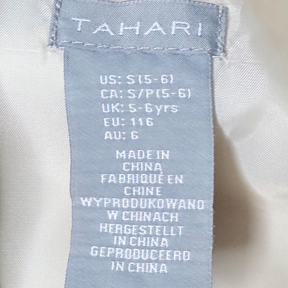 Tahari Girls Ivory Trench Coat Jacket Belted Double Breasted Size 5/6 - Picture 6 of 11